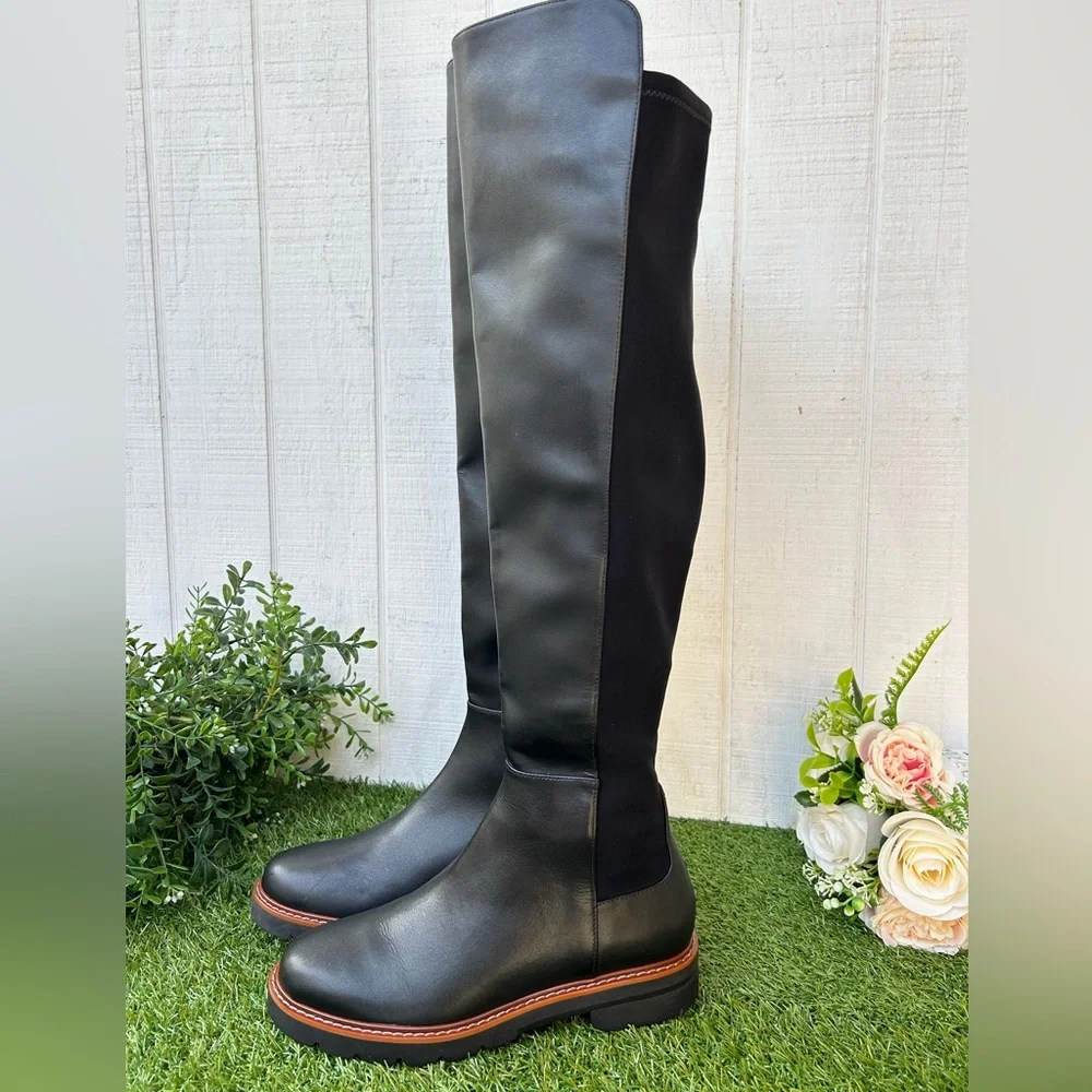 Stuart Weitzman women ADRINA CITY BOOT leather  black size 6.5 like new